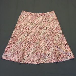 1990s Merona Print Silk Skirt
